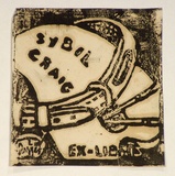 Artist: Craig, Sybil. | Title: Bookplate: Sybil Craig (tail wagger). | Technique: linocut, printed in black ink, from one block