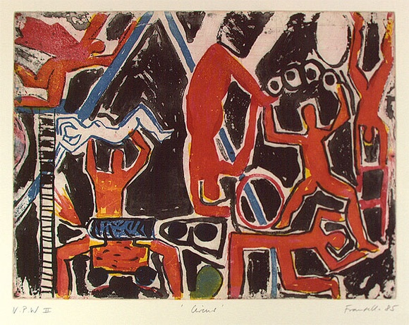 Artist: b'Fransella, Graham.' | Title: b'Circus' | Date: 1985 | Technique: b'etching, printed in colour, from four plates' | Copyright: b'Courtesy of the artist'
