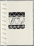 Artist: White, Robin. | Title: Not titled (three shells above four shells). | Date: 1985 | Technique: woodcut, printed in black ink, from one block