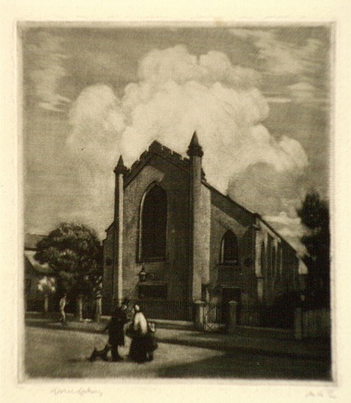 Artist: b'LINDSAY, Lionel' | Title: bSt Andrew's Chapter House | Date: 1916 | Technique: b'mezzotint and etching, printed in black ink, from one plate' | Copyright: b'Courtesy of the National Library of Australia' Artist: b'LINDSAY, Lionel' | Title: bSt Andrew's Chapter House | Date: 1916 | Technique: b'mezzotint and etching, printed in black ink, from one plate' | Copyright: b'Courtesy of the National Library of Australia'