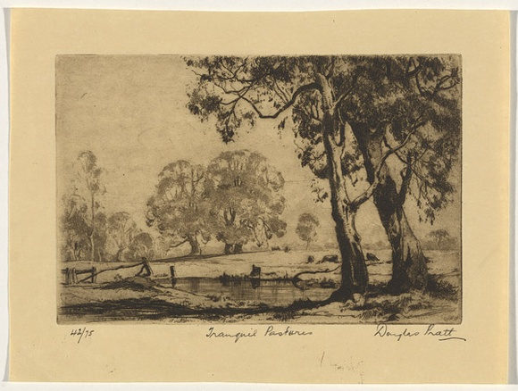 Title: Tranquil pastures | Date: 1935 | Technique: etching, printed in warm black ink with plate-tone, from one plate