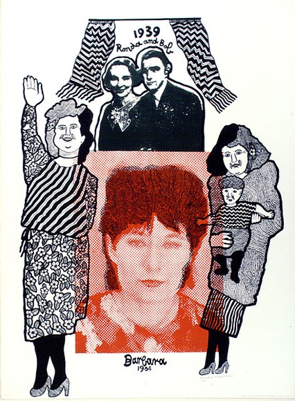 Artist: b'HANRAHAN, Barbara' | Title: b'Ronda and Bob and Barbara' | Date: 1967 | Technique: b'photo-lithograph, lithograph, printed in colour, from three plates' Artist: b'HANRAHAN, Barbara' | Title: b'Ronda and Bob and Barbara' | Date: 1967 | Technique: b'photo-lithograph, lithograph, printed in colour, from three plates'