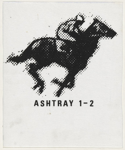 Artist: b'WORSTEAD, Paul' | Title: b'Ashtray 1-2' | Date: 1989 | Technique: b'screenprint, printed in black ink, from one stencil' | Copyright: b'This work appears on screen courtesy of the artist' Artist: b'WORSTEAD, Paul' | Title: b'Ashtray 1-2' | Date: 1989 | Technique: b'screenprint, printed in black ink, from one stencil' | Copyright: b'This work appears on screen courtesy of the artist'