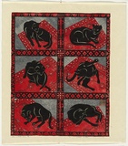 Artist: Thorpe, Lesbia. | Title: When in doubt - wash | Date: 1994 | Technique: linocut, printed in colour, from three blocks