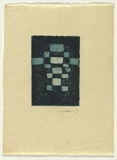 Artist: SELLBACH, Udo | Title: (Chequer board cross) | Date: (1965) | Technique: etching, printed in blue ink, from one plate