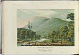 Artist: b'Lycett, Joseph.' | Title: bMount Wellington, near Hobart Town, Van Diemen's Land. | Date: 1825 | Technique: b'etching, aquatint and roulette, printed in black ink, from one copper plate; hand-coloured'