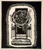Artist: b'OGILVIE, Helen' | Title: b'Greeting card: Christmas from Stanley Co Pty Ltd' | Technique: b'wood-engraving, printed in black ink, from one block'
