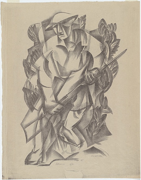 Artist: b'Hinder, Frank.' | Title: b'Advance' | Date: 1947 | Technique: b'lithograph, printed in black ink, from one stone' Artist: b'Hinder, Frank.' | Title: b'Advance' | Date: 1947 | Technique: b'lithograph, printed in black ink, from one stone'