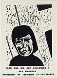 Artist: MADDOCK, Bea | Title: Exhibition poster: Man and art exhibition 2 | Date: February 1968 | Technique: screenprint, printed in black ink, from one screen