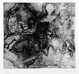Artist: b'Shearer, Mitzi.' | Title: b'Double image' | Date: 1980 | Technique: b'etching, printed in black ink, from one  plate'