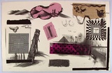 Artist: b'Palethorpe, Jan' | Title: b'not titled [leaning tower of Pisa]' | Date: 1989 | Technique: b'lithograph, printed in colour, from one stone; chine coll\xc3\xa9 collage'