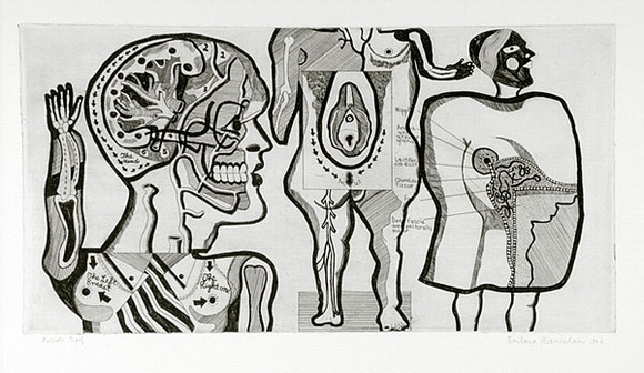 Artist: b'HANRAHAN, Barbara' | Title: b'Anatomical study' | Date: 1966 | Technique: b'etching, printed in black ink, from one plate' Artist: b'HANRAHAN, Barbara' | Title: b'Anatomical study' | Date: 1966 | Technique: b'etching, printed in black ink, from one plate'