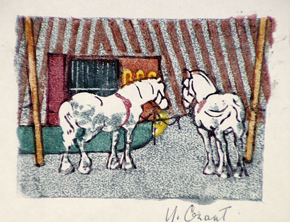Artist: b'Grant, Nancy.' | Title: b'Worths Circus, Melbourne' | Date: c.1935 | Technique: b'linocut, printed in colour, from water-based inks' Artist: b'Grant, Nancy.' | Title: b'Worths Circus, Melbourne' | Date: c.1935 | Technique: b'linocut, printed in colour, from water-based inks'