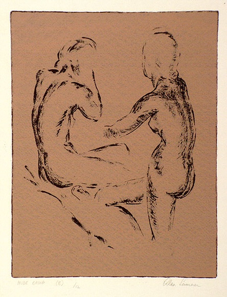 Artist: b'Sumner, Alan.' | Title: b'Nude group (B)' | Date: 1944-46 | Technique: b'screenprint, printed in colour, from two stencils' Artist: b'Sumner, Alan.' | Title: b'Nude group (B)' | Date: 1944-46 | Technique: b'screenprint, printed in colour, from two stencils'