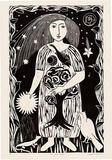 Artist: Martin, Seraphina. | Title: The great mother | Technique: woodcut, printed in black ink, from one block