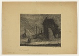 Artist: Groblicka, Lidia. | Title: Old mill | Date: 1956-57 | Technique: etching, printed in black ink, from one plate