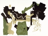 Artist: Plate, Carl. | Title: (Green and brown) | Date: 1968 | Technique: lithograph, printed in colour, from four stones | Copyright: © Estate of Carl Plate