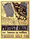Artist: Hayes, Ray. | Title: TNT private armies off our streets now...protest rally | Date: 1979 | Technique: screenprint, printed in colour, from two stencils