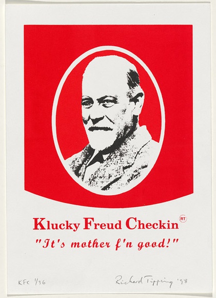 Artist: b'TIPPING, Richard' | Title: b'Klucky Freud checkin' | Date: 1998 | Technique: b'screenprint, printed in colour, from two stencils' Artist: b'TIPPING, Richard' | Title: b'Klucky Freud checkin' | Date: 1998 | Technique: b'screenprint, printed in colour, from two stencils'