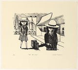 Artist: Blackman, Charles. | Title: Bus stop. | Date: 1984 | Technique: screenprint, printed in black ink, from one stencil