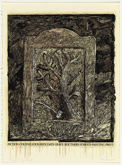 Artist: b'ARNOLD, Raymond' | Title: b'A fiction?' | Date: 1987 | Technique: b'screenprint, printed in colour, from multiple stencils' Artist: b'ARNOLD, Raymond' | Title: b'A fiction?' | Date: 1987 | Technique: b'screenprint, printed in colour, from multiple stencils'