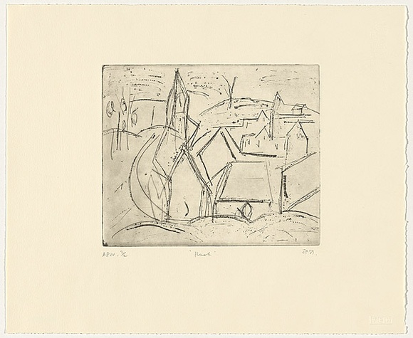 Artist: b'Furlonger, Joe.' | Title: b'Hook' | Date: 1989 | Technique: b'etching, printed in black ink, from one plate' Artist: b'Furlonger, Joe.' | Title: b'Hook' | Date: 1989 | Technique: b'etching, printed in black ink, from one plate'