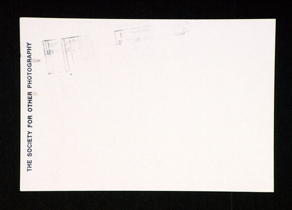 Artist: b'UNKNOWN' | Title: b'The society for other photography.' | Date: (1981) | Technique: b'rubber stamps; collage' Artist: b'UNKNOWN' | Title: b'The society for other photography.' | Date: (1981) | Technique: b'rubber stamps; collage'