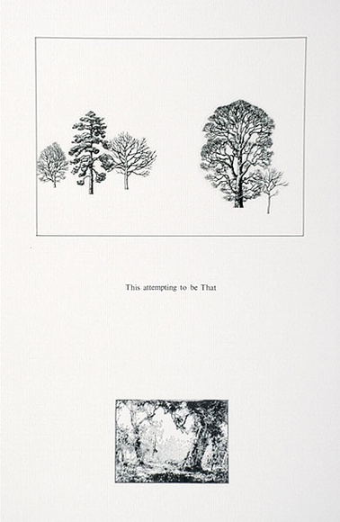 Artist: b'Tillers, Imants.' | Title: b'This attempting to be that [6]' | Date: 1980 | Technique: b'rubber stamp; collage of decal letters and images' | Copyright: b'Courtesy of the artist'