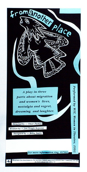 Artist: b'Green Ant Research Arts and Publishing.' | Title: b'From another place' | Date: 1991 | Technique: b'offset-lithograph, printed in colour, from two process plates' Artist: b'Green Ant Research Arts and Publishing.' | Title: b'From another place' | Date: 1991 | Technique: b'offset-lithograph, printed in colour, from two process plates'