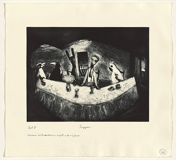Artist: b'Shead, Garry.' | Title: b'Supper' | Date: 1994-95 | Technique: b'etching, aquatint and sugarlift printed in black ink from one plate' | Copyright: b'\xc2\xa9 Garry Shead'