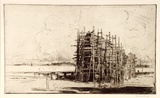 Artist: b'Long, Sydney.' | Title: b'The wooden ship' | Date: 1922 | Technique: b'line-etching and drypoint, printed in black ink, from one copper plate' | Copyright: b'Reproduced with the kind permission of the Ophthalmic Research Institute of Australia'
