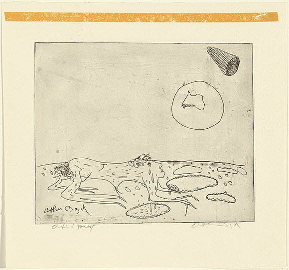 Artist: b'BOYD, Arthur' | Title: b'Nebuchadnezzar on the moon.' | Date: (1968-69) | Technique: b'etching, printed in black ink, from one plate' | Copyright: b'Reproduced with permission of Bundanon Trust'