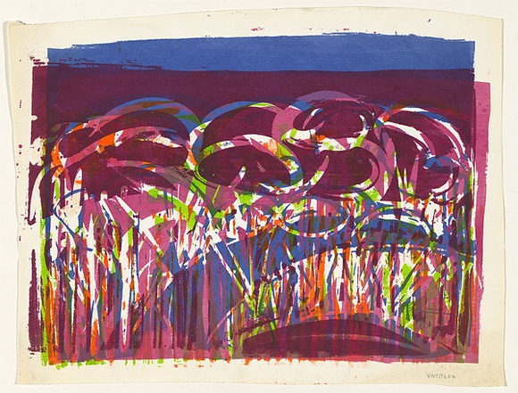 Artist: b'Grey-Smith, Guy' | Title: b'Wattles' | Date: 1973 | Technique: b'screenprint, printed in colour, from five stencils' Artist: b'Grey-Smith, Guy' | Title: b'Wattles' | Date: 1973 | Technique: b'screenprint, printed in colour, from five stencils'