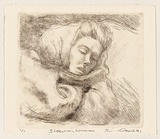 Artist: AMOR, Rick | Title: Sleeping woman. | Date: 1995 | Technique: etching, printed in black ink, from one plate