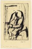 Artist: WALKER, Murray | Title: A tired old woman | Date: 1961 | Technique: drypoint, printed in black ink, from one plate
