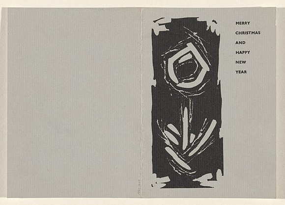 Artist: b'Salkauskas, Henry.' | Title: b'Christmas card: to Daniel Thomas' | Date: 1958 | Technique: b'linocut, printed in black ink, from one block; letterpress text' | Copyright: b'\xc2\xa9 Eva Kubbos' Artist: b'Salkauskas, Henry.' | Title: b'Christmas card: to Daniel Thomas' | Date: 1958 | Technique: b'linocut, printed in black ink, from one block; letterpress text' | Copyright: b'\xc2\xa9 Eva Kubbos'
