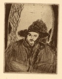 Artist: Crawford, Marian. | Title: Cosmonaut | Date: 1991, February | Technique: etching, printed in black ink, from one plate