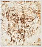 Artist: PARR, Mike | Title: Alphabet/Haemorrhage. | Date: 1992-93 | Technique: etching, printed in red ochre ink, from one plate