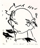 Artist: Burgess, Jeff. | Title: Human head. | Date: 1982 | Technique: linocut, printed in black ink, from one block