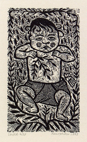 Artist: b'HANRAHAN, Barbara' | Title: b'Child' | Date: 1983 | Technique: b'wood-engraving, printed in black ink, from one block' Artist: b'HANRAHAN, Barbara' | Title: b'Child' | Date: 1983 | Technique: b'wood-engraving, printed in black ink, from one block'