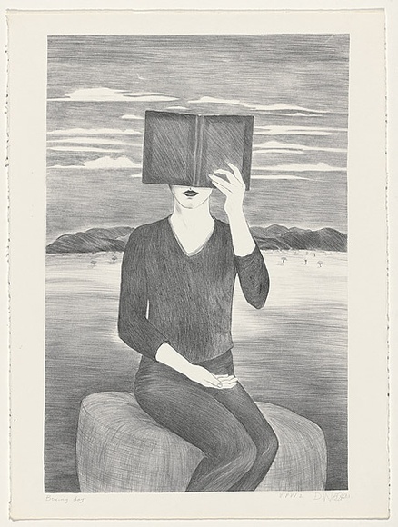 Artist: b'Walker, Deborah.' | Title: b'Boxing Day' | Date: c.1985 | Technique: b'lithograph, printed in black ink, from one stone' | Copyright: b'\xc2\xa9 Deborah Walker. Licensed by VISCOPY, Australia' Artist: b'Walker, Deborah.' | Title: b'Boxing Day' | Date: c.1985 | Technique: b'lithograph, printed in black ink, from one stone' | Copyright: b'\xc2\xa9 Deborah Walker. Licensed by VISCOPY, Australia'