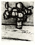 Artist: MADDOCK, Bea | Title: Flowers | Date: 1961 | Technique: etching and sugarlift aquatint, printed in black ink, from one zinc plate