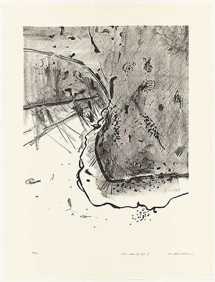 Artist: b'WILLIAMS, Fred' | Title: b'Werribee Gorge I' | Date: 1977-78 | Technique: b'lithograph, printed in black ink, from one plate' | Copyright: b'\xc2\xa9 Fred Williams Estate' Artist: b'WILLIAMS, Fred' | Title: b'Werribee Gorge I' | Date: 1977-78 | Technique: b'lithograph, printed in black ink, from one plate' | Copyright: b'\xc2\xa9 Fred Williams Estate'