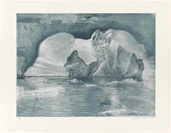 Artist: b'SCHMEISSER, Jorg' | Title: b'Near Davis station II' | Date: 2001 | Technique: b'etching, printed in blue ink, from one plate' | Copyright: b'\xc2\xa9 J\xc3\xb6rg Schmeisser'