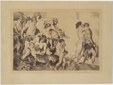 Artist: LINDSAY, Norman | Title: The bacchanal. | Date: c.1909 | Technique: lithograph, printed in brown ink, from one stone