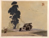 Artist: Palmer, Ethleen. | Title: Making the road | Date: 1935 | Technique: linocut, printed in colour, from multiple blocks