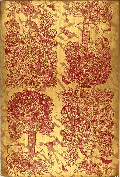 Artist: b'REDBACK GRAPHIX' | Title: b'Wrapping paper: Gold' | Date: 1986 | Technique: b'screenprint, printed in colour, from three stencils' Artist: b'REDBACK GRAPHIX' | Title: b'Wrapping paper: Gold' | Date: 1986 | Technique: b'screenprint, printed in colour, from three stencils'