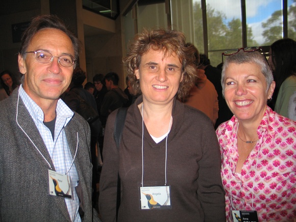 Artist: b'Butler, Roger' | Title: b'Peter Zanetti, Angela Gardner and Anne McDonald at the 6th Australian Print Symposium, Canberra, 2007' | Date: 2007