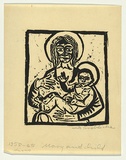 Artist: Groblicka, Lidia | Title: Mary and child | Date: 1958 | Technique: linocut, printed in black ink, from one block