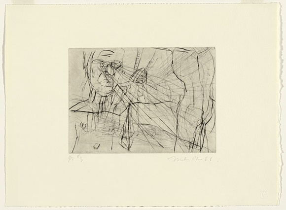 Artist: b'PARR, Mike' | Title: b'River of the Gaze 3' | Date: 1989 | Technique: b'drypoint, printed in black ink, from one copper plate' Artist: b'PARR, Mike' | Title: b'River of the Gaze 3' | Date: 1989 | Technique: b'drypoint, printed in black ink, from one copper plate'